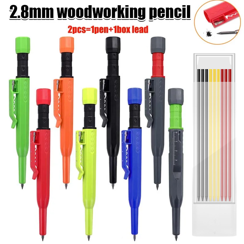 Staedtler Pencil Lumocolor - Timmermanspotloodset Houtbewerking Mechanisch 3-kleuren Timmermanslood Bouwmarkering