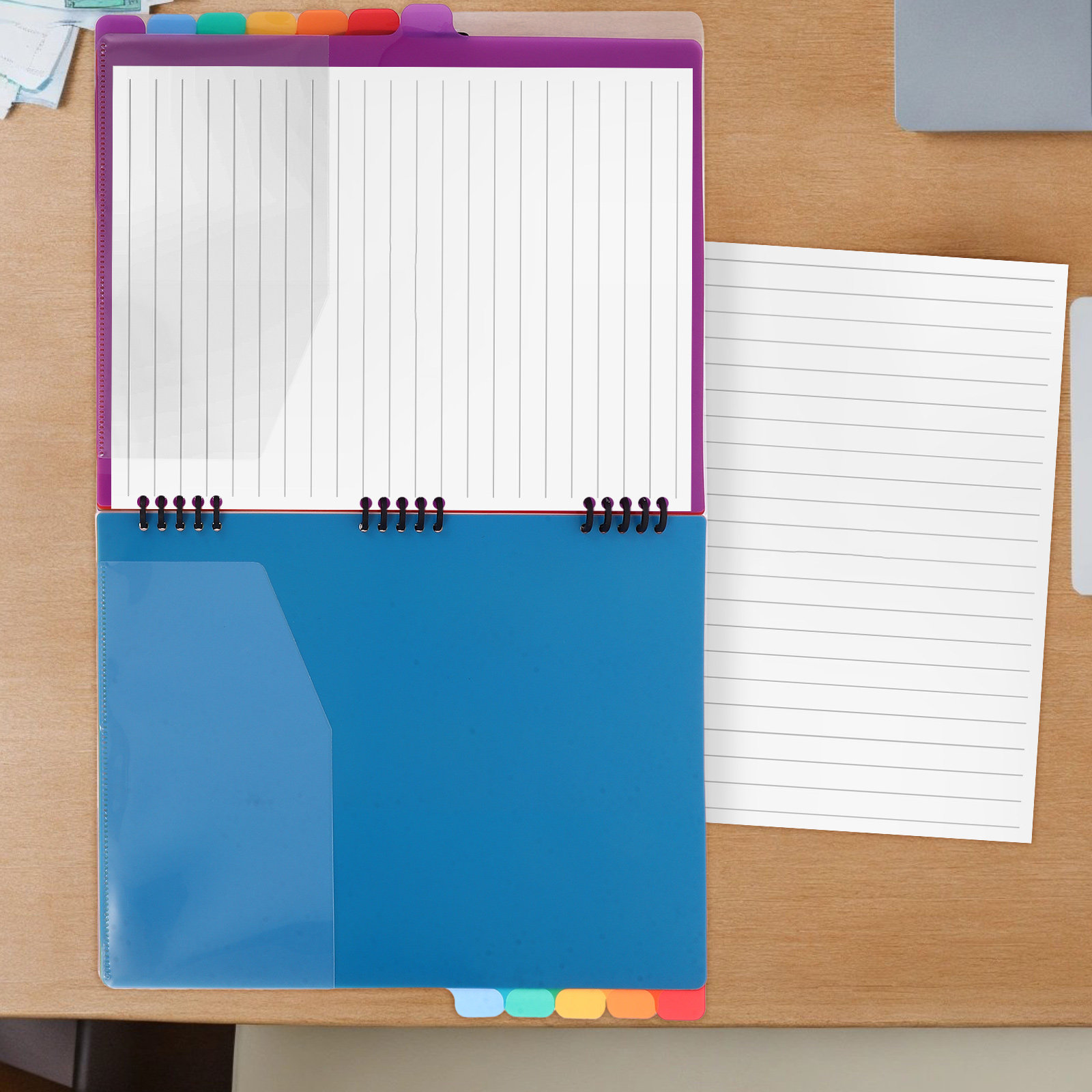 Tab Divider A4 - A4 Documentenmap met gekleurde scheidingsbladen, indexlipjes,