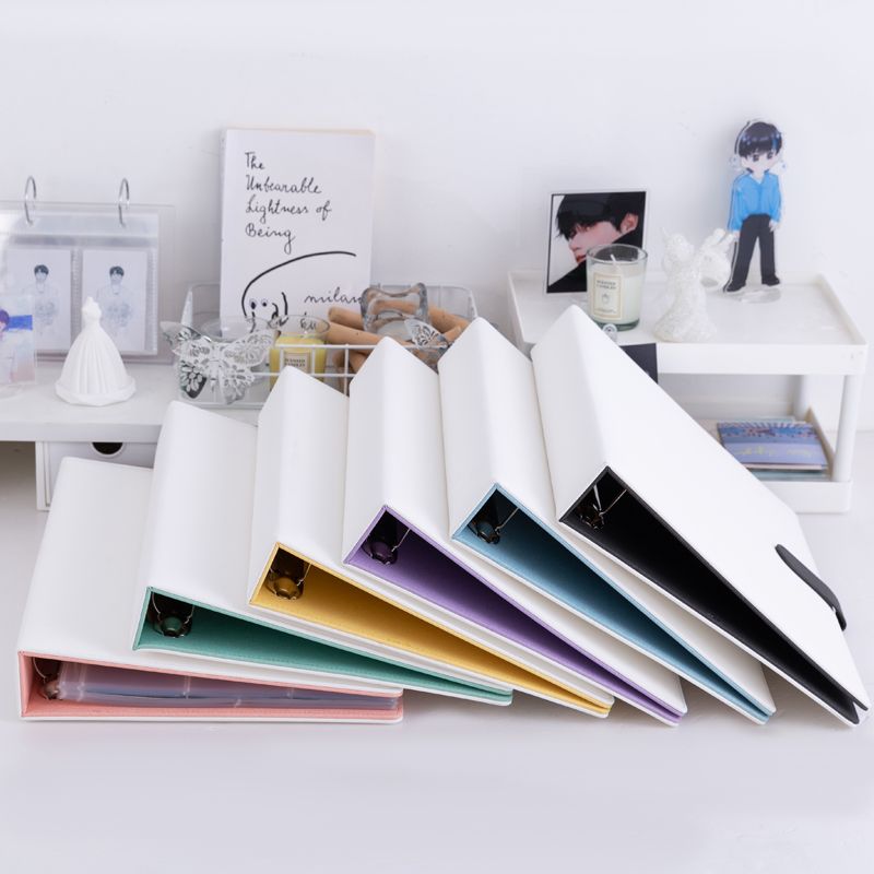 Binder A4 Lever - Kleurrijk A4 losbladig fotokaartalbum met D-ringen,