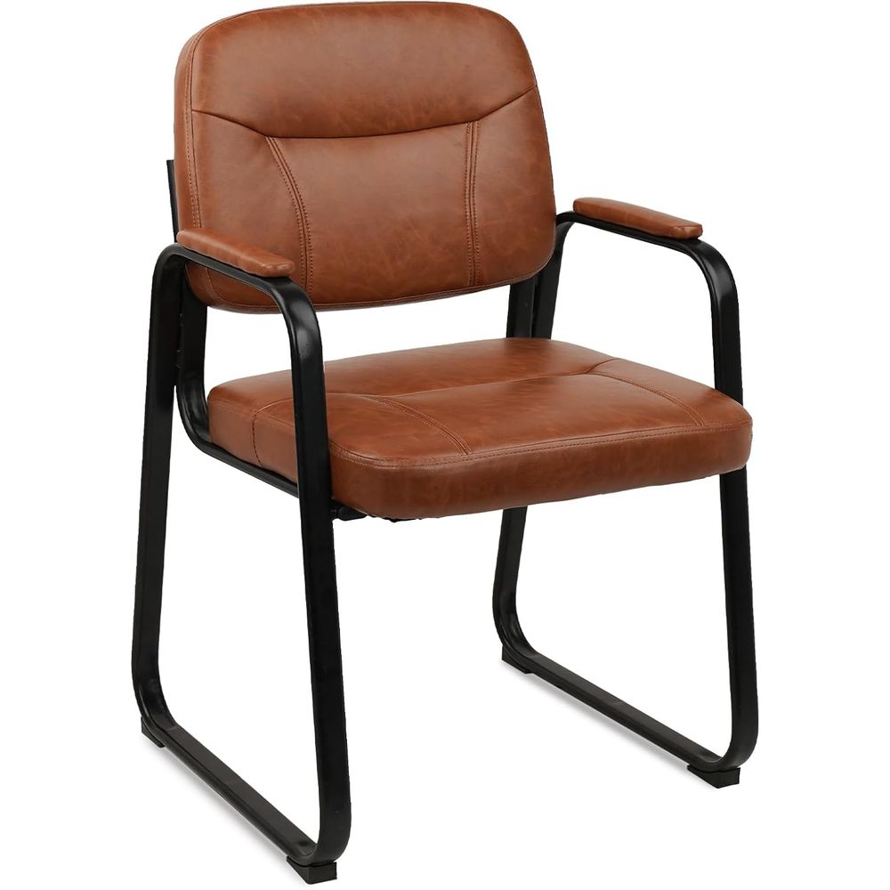 Leather Desk Pad - Wachtstoelen zonder wielen, lederen Gt-stoel met