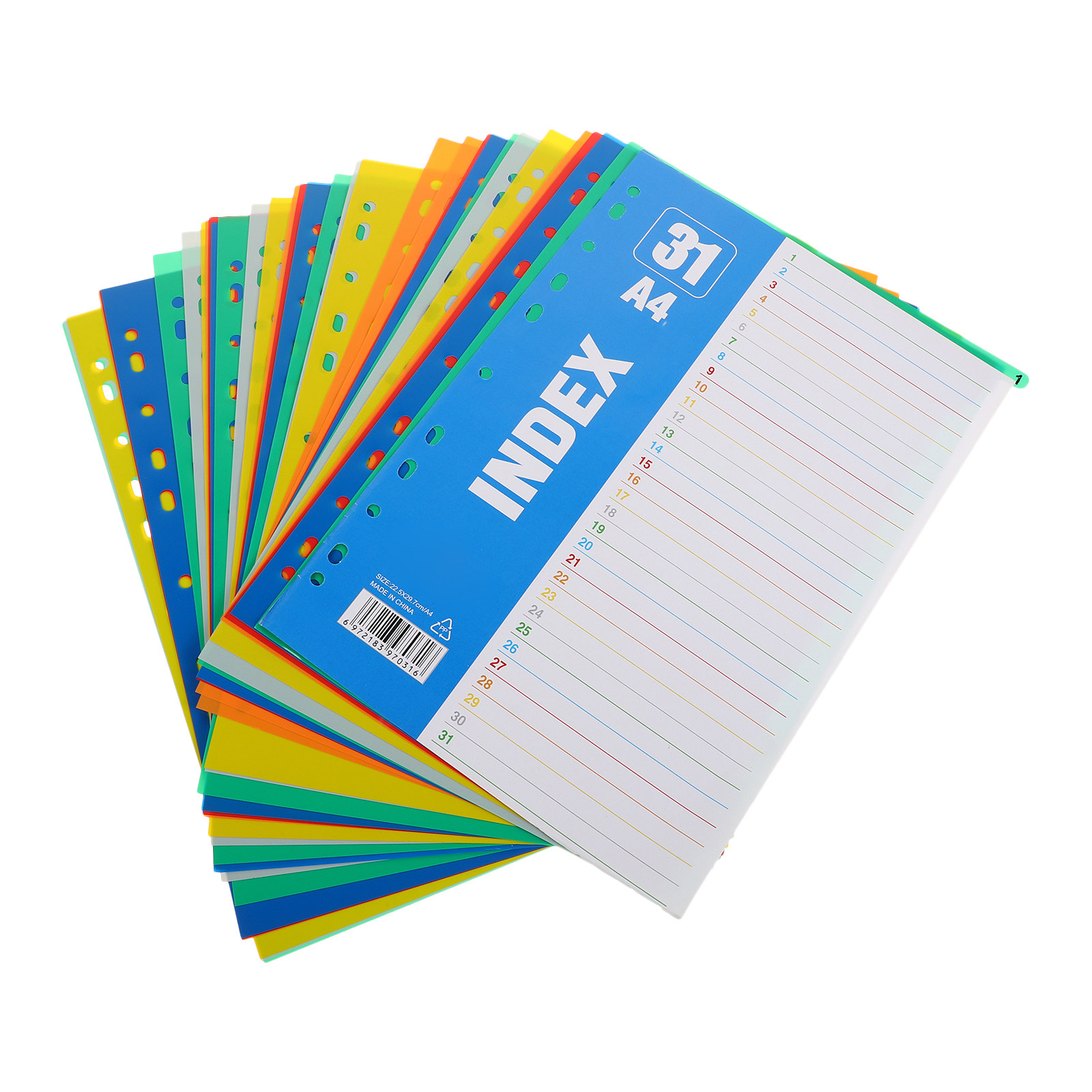 Tab Divider A4 - 1 set A4 11-gaats plastic indexbladen