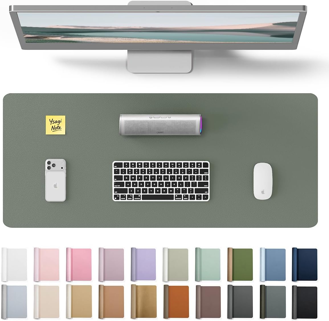 Leather Desk Pad - Leren bureau-onderlegger, grote muismat met antislip