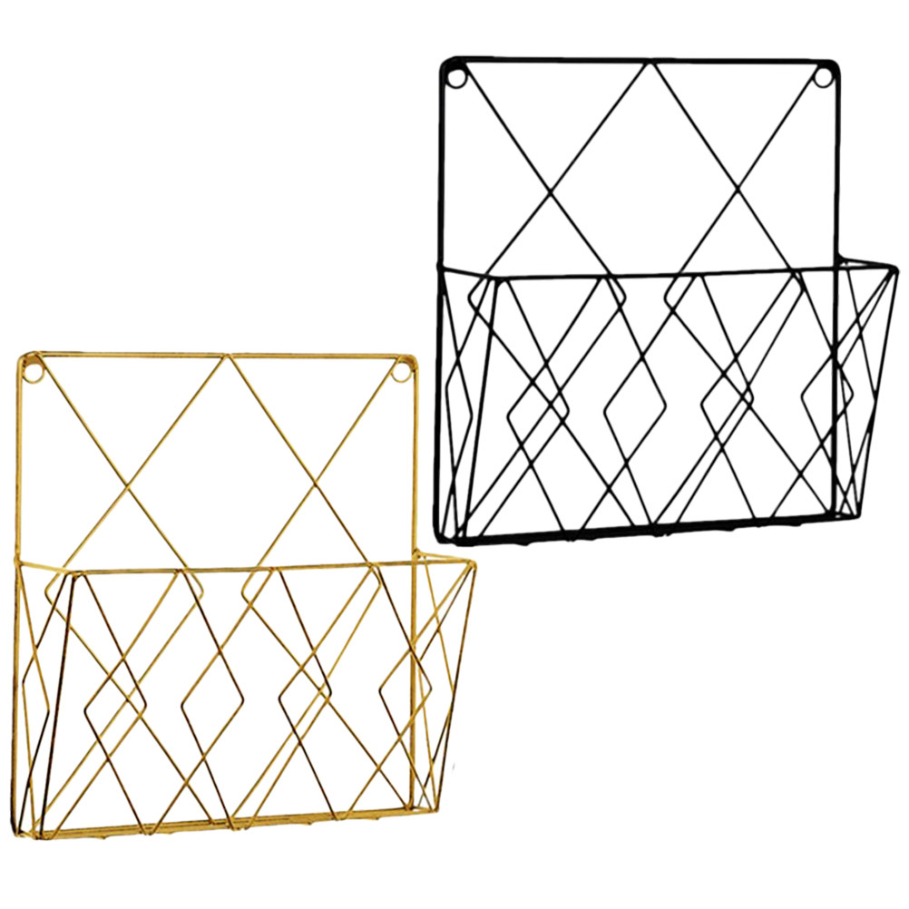 Magazine Holder Rack - 2 stuks premium metalen wandmaporganizer, hangende