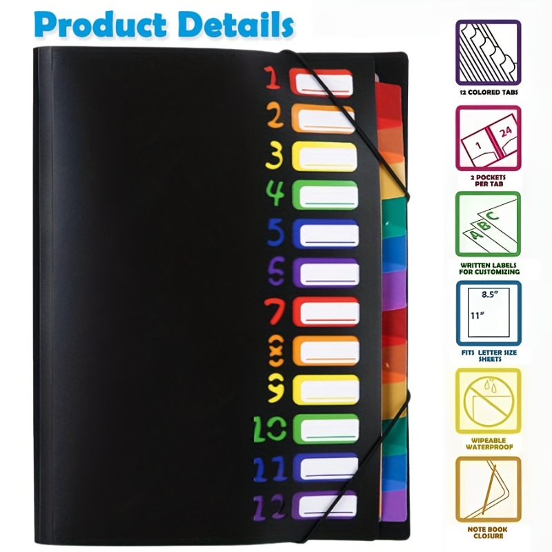 Tab Divider A4 - 1 stuks zwart/witte hoes meerlaagse A4-map