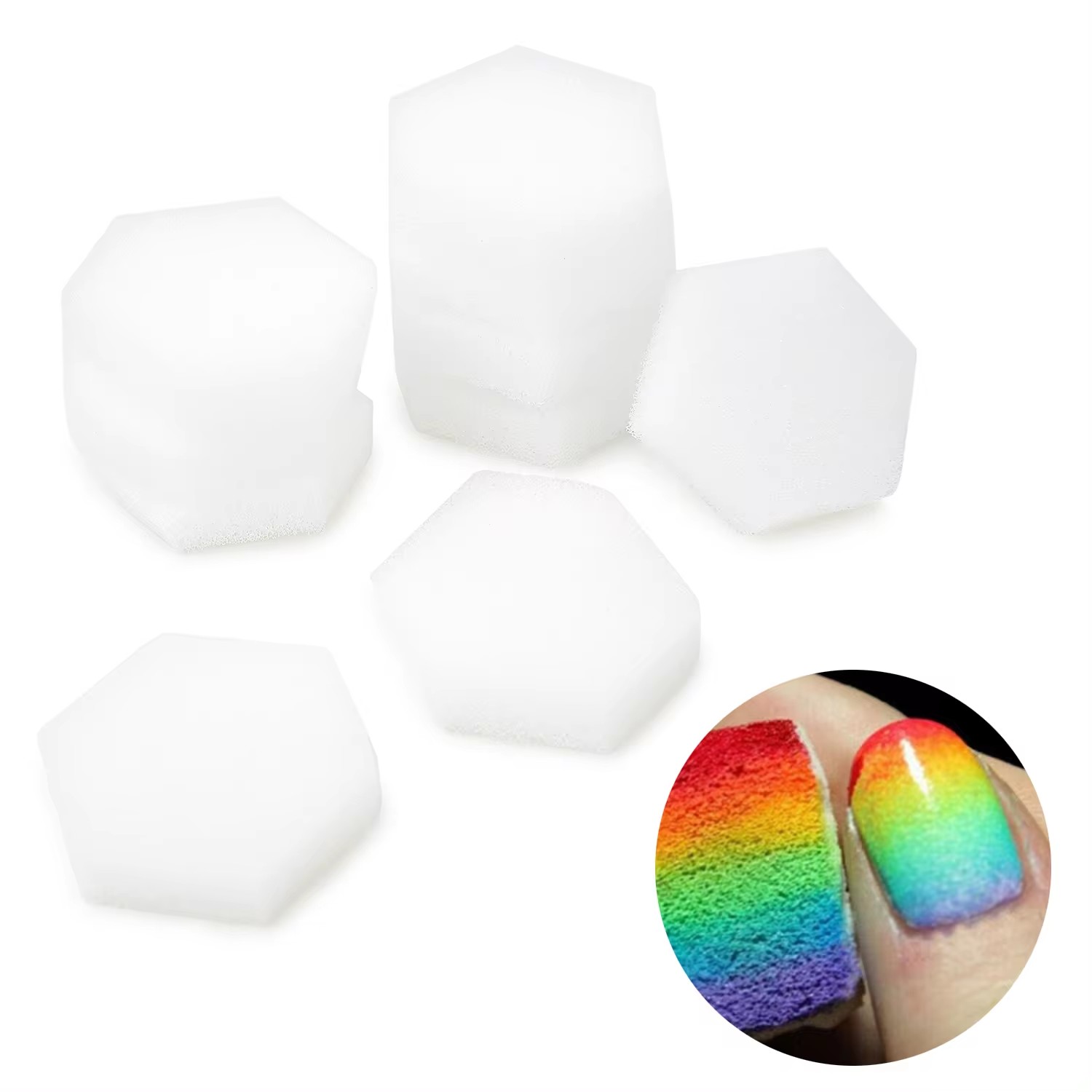 Gel Refill Pack - 80 stuks zeshoekige zachte sponzen, pluisvrije