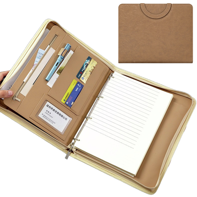 Binder A4 Lever - Multifunctionele A4 PU lederen zakelijke portfoliomap