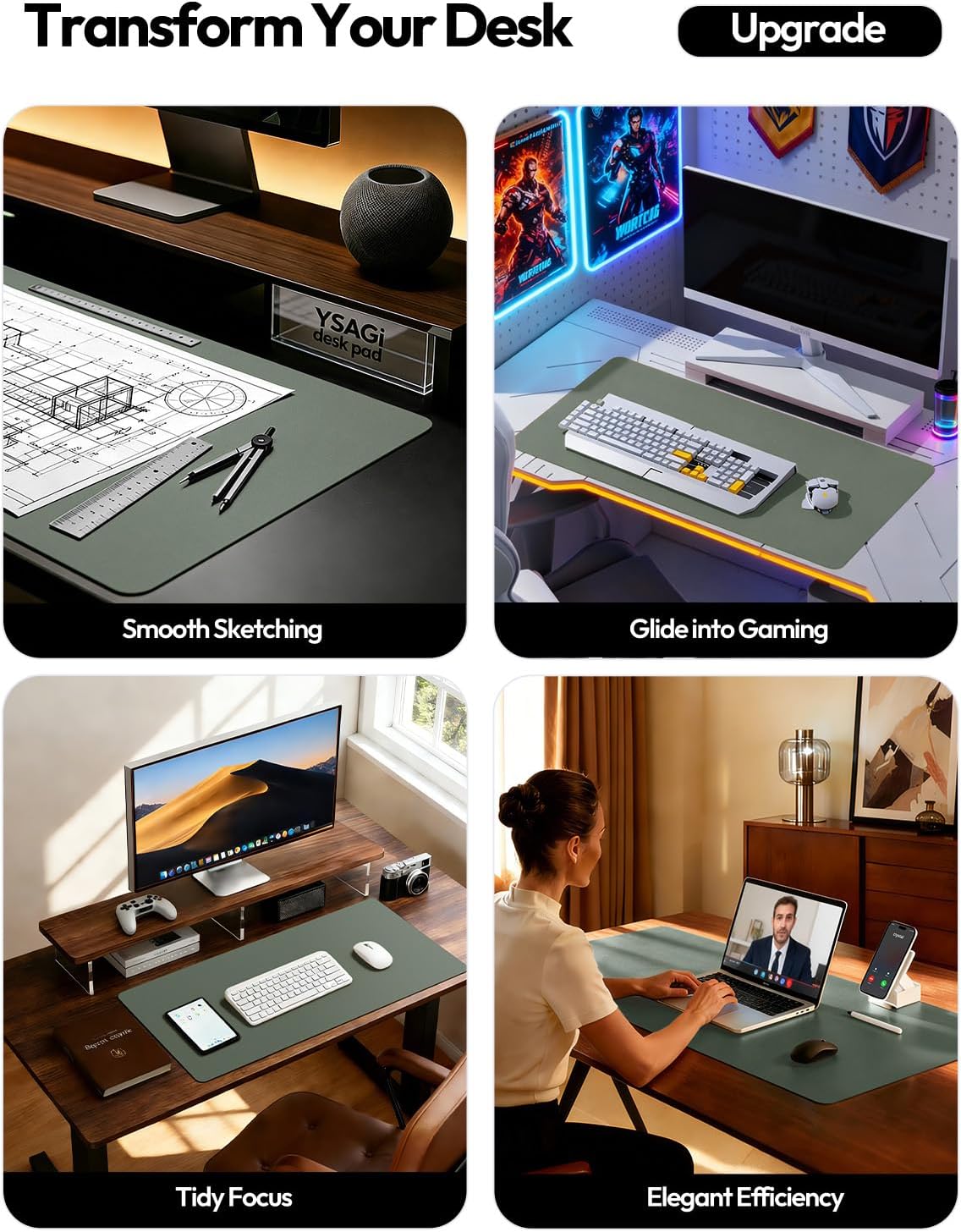 Leren bureau-onderlegger, grot - Leather Desk Pad recensie en prijs