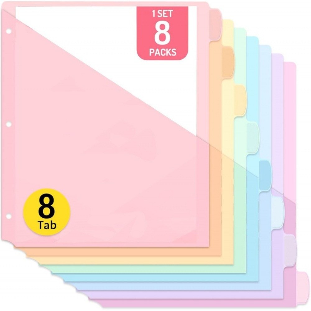 8 stuks A4 Pastelkleurige Ring - Tab Divider A4 recensie en prijs