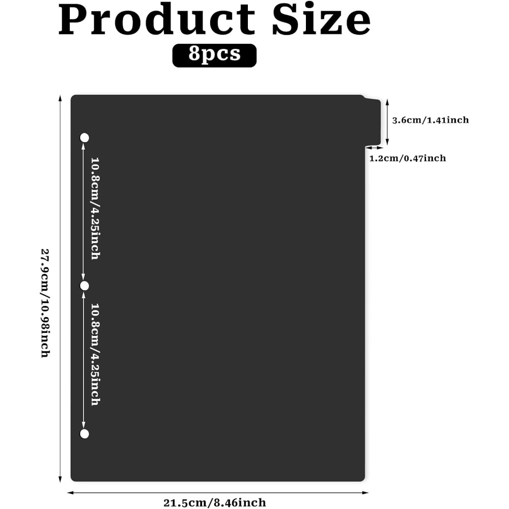 8-delige zwarte plastic mapver - Tab Divider A4 recensie en prijs