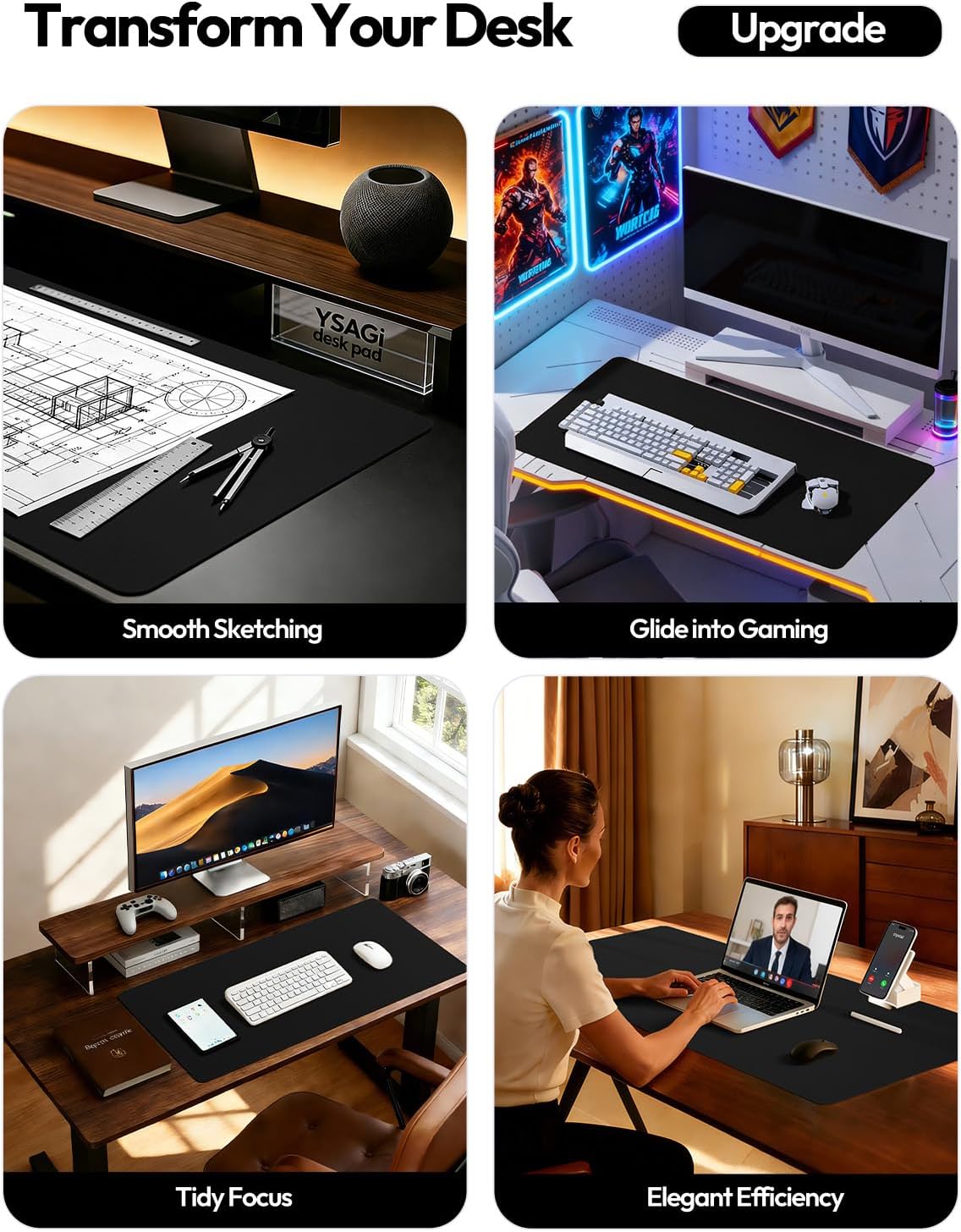Grote leren bureau-onderlegger - Leather Desk Pad recensie en prijs